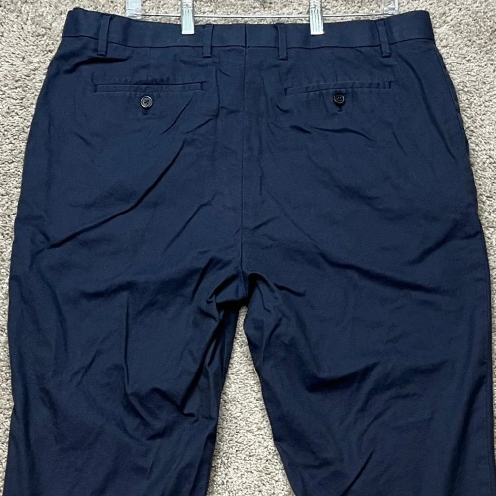 Banana Republic Chino Pants Mens 38x30 Navy Blue Slim Fit Flat Front Stretch EUC